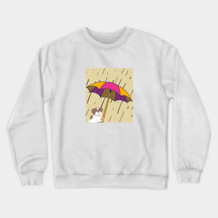 A dog in the rain Crewneck Sweatshirt